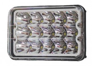 4X6 Semi Truck LED Headlight W/ Halo Ring